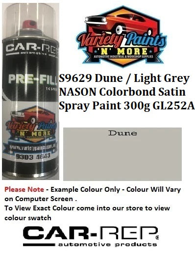 S9629 Dune / Light Grey NASON Colorbond® Satin Spray Paint 300g GL252A 1IS 52A