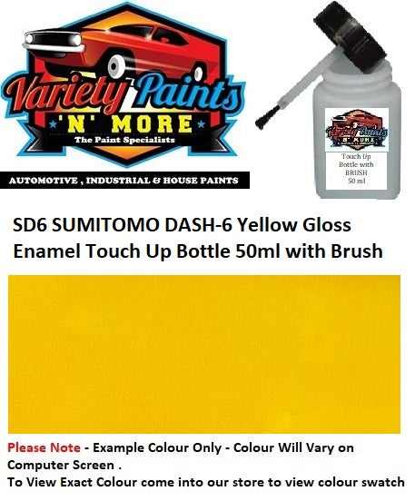 SD6 SUMITOMO DASH-6 Yellow Gloss Enamel Touch Up Bottle 50ml with Brush