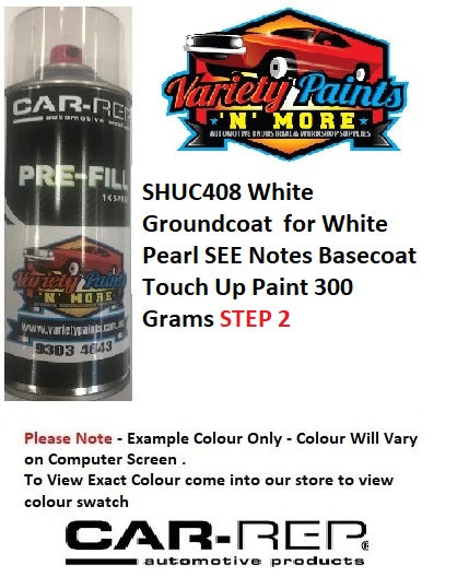 SHUC408 White Groundcoat  for White Pearl SEE Notes STEP 2 Basecoat Touch Up Paint 300 Grams