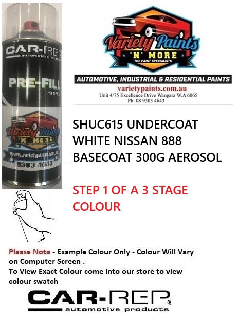 SHUC615 UNDERCOAT WHITE NISSAN 888 BASECOAT 300G AEROSOL