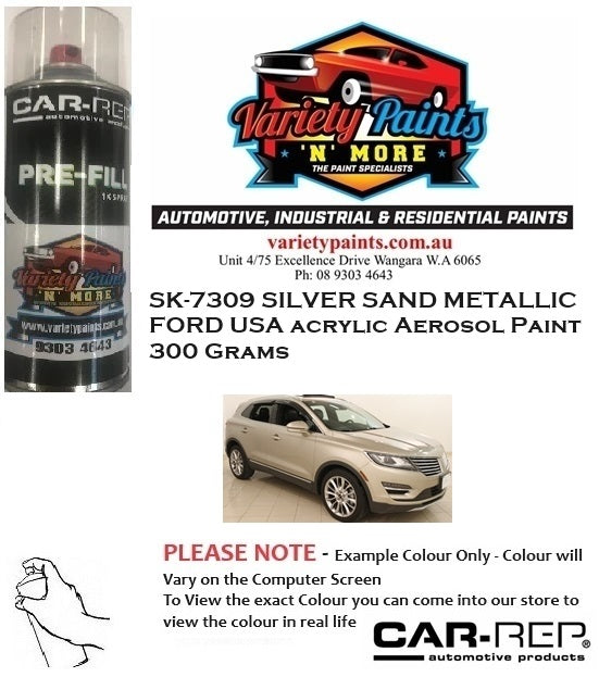 SK-7309 SILVER SAND METALLIC FORD USA ACRYLIC Aerosol Paint 300 Grams