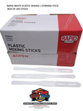 RAPID WHITE PLASTIC MIXING / STIRRING STICK BOX OF 200 STICKS