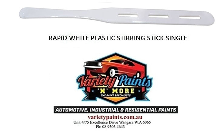 RAPID WHITE PLASTIC MIXING / STIRRING STICK SINGLE