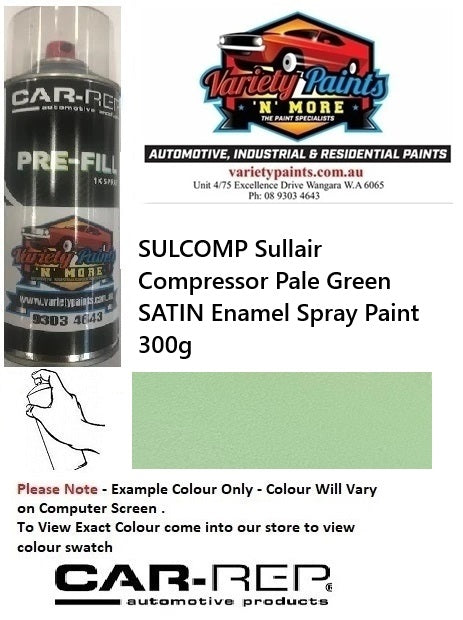 SULCOMP Sullair Compressor Pale Green FADED Satin Enamel Spray Paint 300g