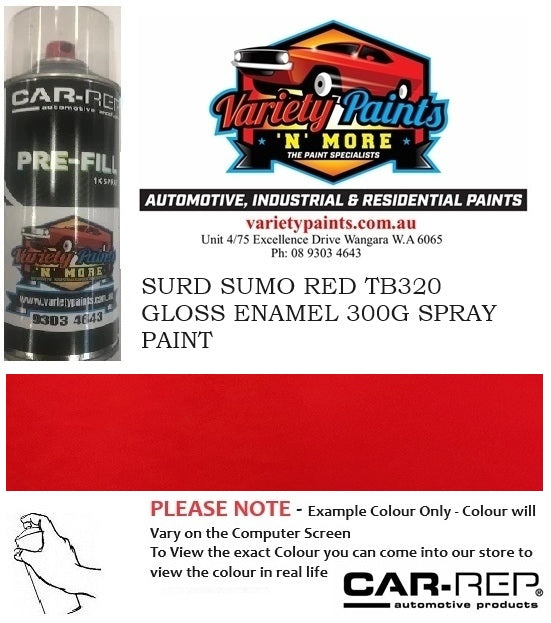 SURD SUMO RED TB320 GLOSS ENAMEL 300G SPRAY PAINT 6IS 86A