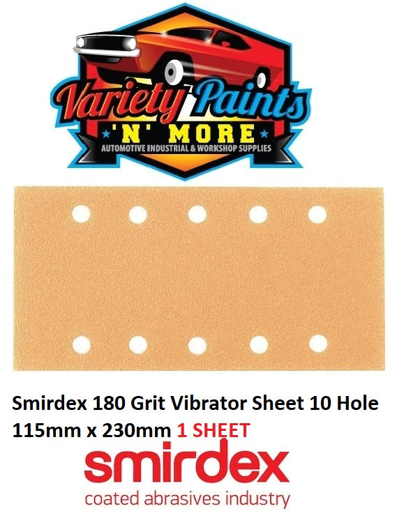Smirdex 180 Grit Vibrator Sheet 10 Hole 115mm x 230mm 1 SHEET