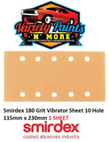 Smirdex 180 Grit Vibrator Sheet 10 Hole 115mm x 230mm 1 SHEET