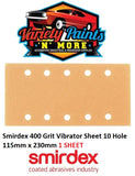 Smirdex 400 Grit Vibrator Sheet 10 Hole 115mm x 230mm 1 SHEET