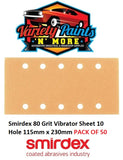 Smirdex 80 Grit Vibrator Sheet 10 Hole 115mm x 230mm PACK OF 50