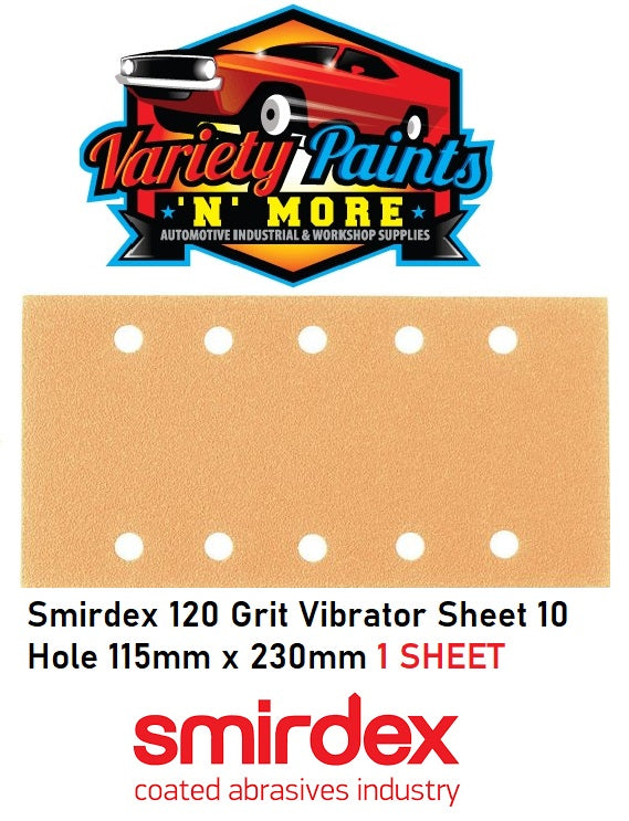 Smirdex 120 Grit Vibrator Sheet 10 Hole 115mm x 230mm 1 SHEET