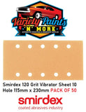 Smirdex 120 Grit Vibrator Sheet 10 Hole 115mm x 230mm PACK OF 50