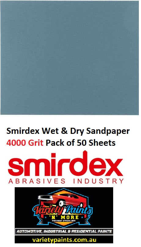 Smirdex Wet & Dry Sandpaper 4000 Grit Pack of 50 Sheets