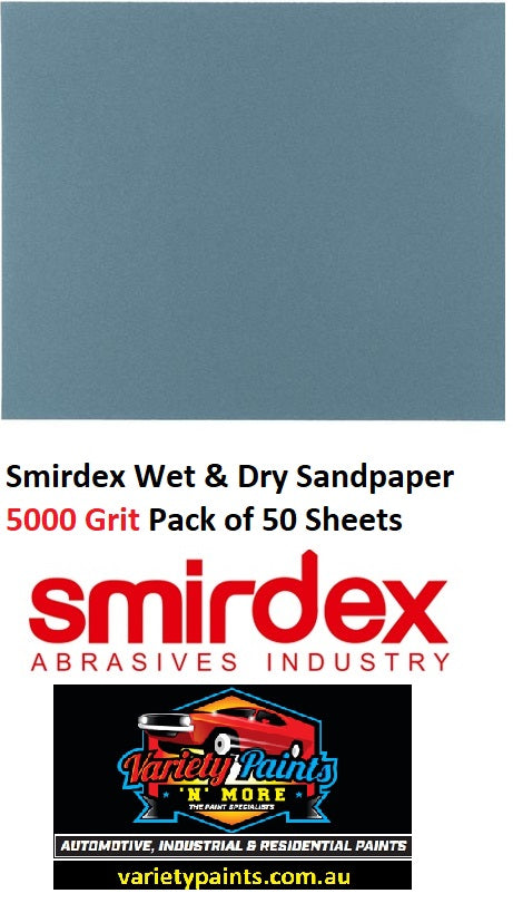 Smirdex Wet & Dry Sandpaper 5000 Grit Pack of 50 Sheets