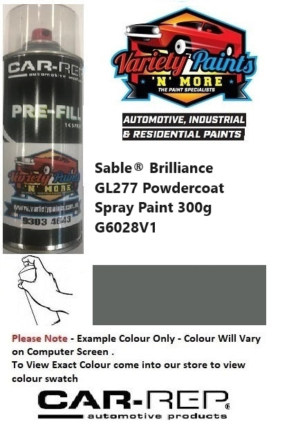 Sable® Brilliance GL277 Powdercoat Matched Satin Acrylic Spray Paint 300g 1IS 52A