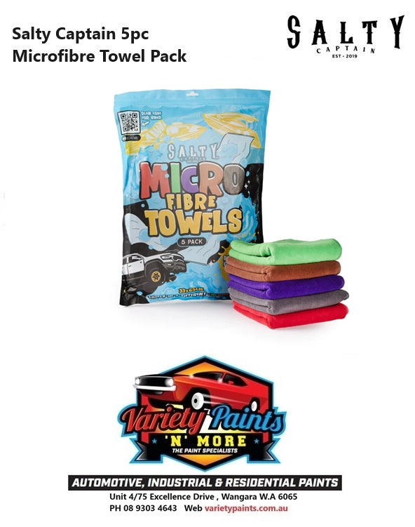 Salty Captain 5pc Microfibre Towel Pack