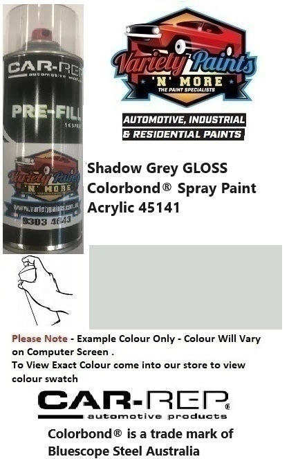 Shadow Grey GLOSS Colorbond® Spray Paint Acrylic 45141 S4929 300G 2IS 47A
