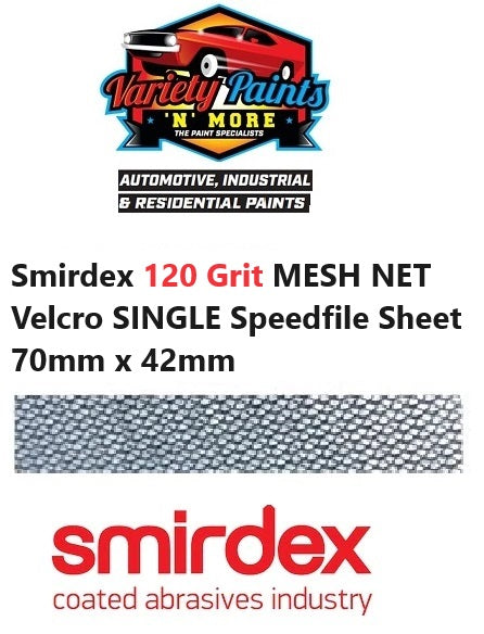 Smirdex 120 Grit MESH NET Velcro SINGLE Speedfile Sheet 70mm x 42mm
