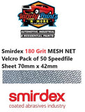 Smirdex 180 Grit MESH NET Velcro PACK OF 50 Speedfile Sheet 70mm x 42mm