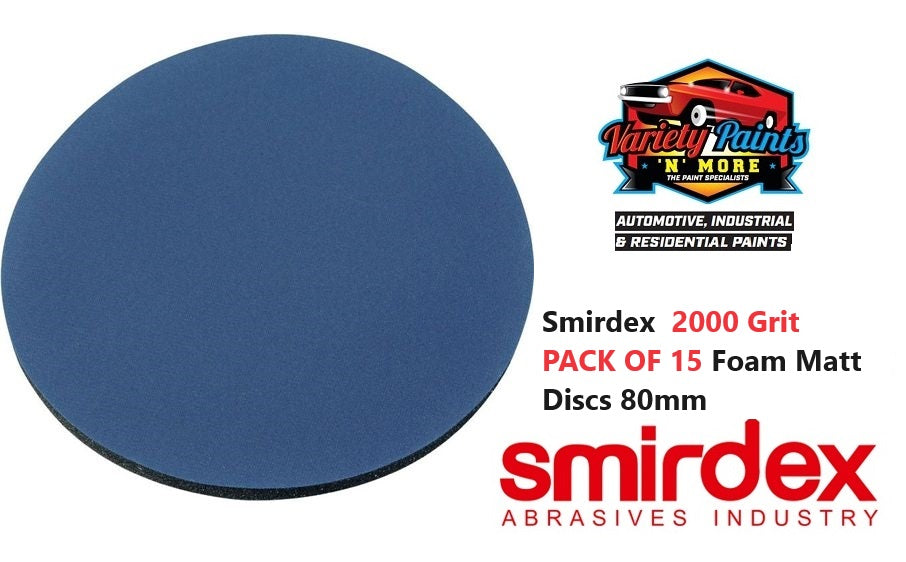 Smirdex 2000 Grit PACK OF 15 Foam Matt Discs 80mm
