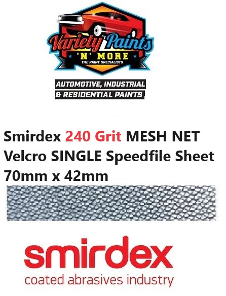 Smirdex 240 Grit MESH NET Velcro SINGLE Speedfile Sheet 70mm x 42mm