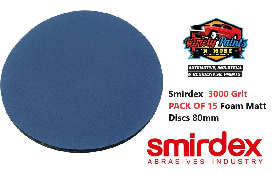 Smirdex 3000 Grit PACK OF 15 Foam Matt Discs 80mm