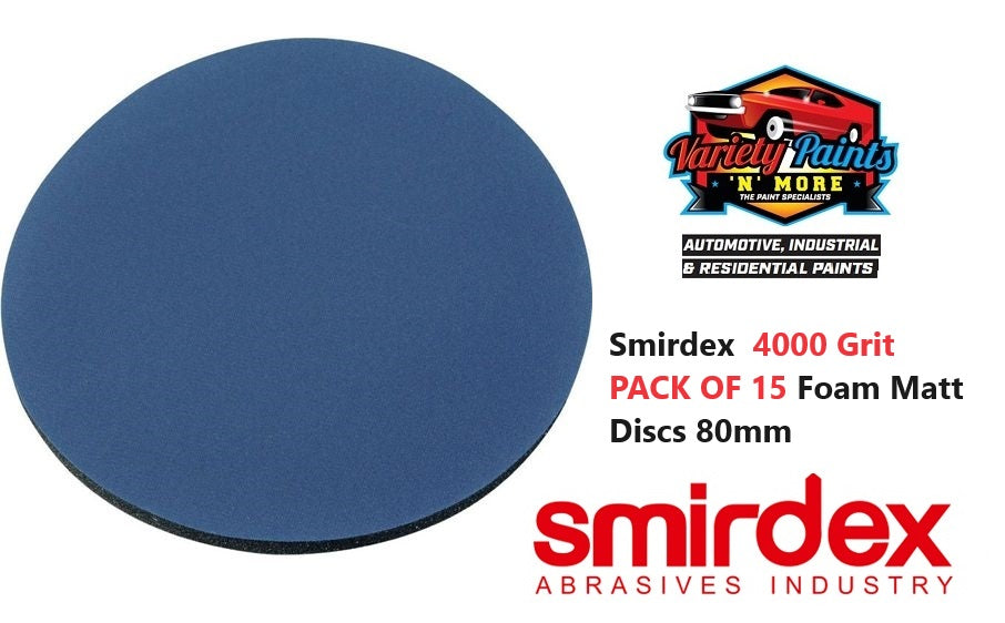 Smirdex 4000 Grit PACK OF 15 Foam Matt Discs 80mm