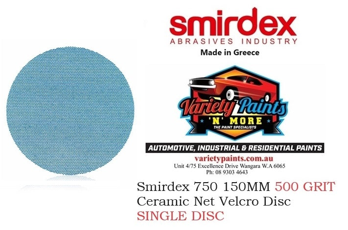 Smirdex 750 150MM 6" 500 GRIT Ceramic Net Velcro Disc SINGLE