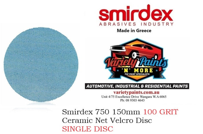 Smirdex 750 150MM 6" 100 GRIT Ceramic Net Mesh Velcro Disc SINGLE