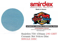 Smirdex 750 150MM 6" 240 GRIT Ceramic Net Velcro Disc SINGLE
