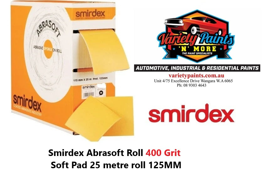 Smirdex Abrasoft Roll 400 Grit Soft Pad 25 metre roll 125MM