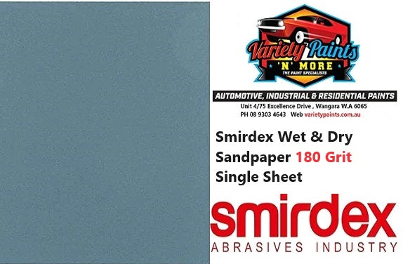 Smirdex Wet & Dry Sandpaper 180 Grit Single Sheet