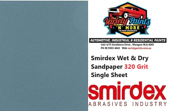 Smirdex Wet & Dry Sandpaper 320 Grit  Single Sheet