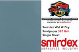 Smirdex Wet & Dry Sandpaper 320 Grit  Single Sheet
