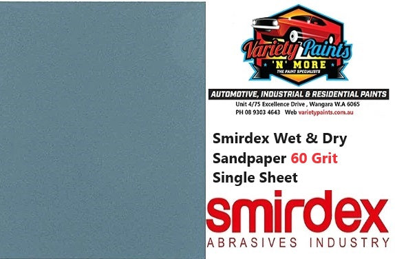 Smirdex Wet & Dry Sandpaper 60 Grit Single Sheet