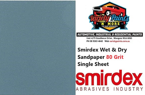 Smirdex Wet & Dry Sandpaper 80 Grit Single Sheet