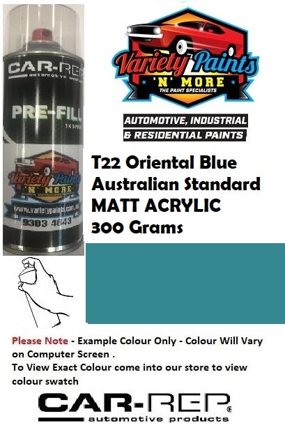 T22 Oriental Blue Australian Standard MATT ACRYLIC 300 Grams