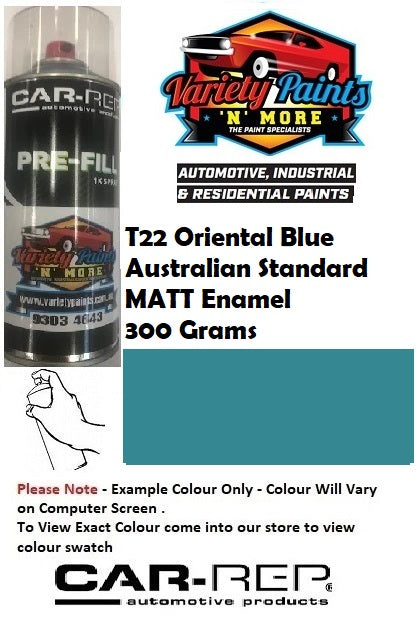 T22 Oriental Blue Australian Standard MATT Enamel 300 Grams
