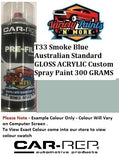 T33 Smoke Blue Australian Standard GLOSS Acrylic Custom Spray Paint 300 GRAMS