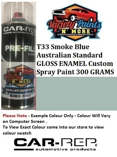 T33 Smoke Blue Australian Standard GLOSS ENAMEL Custom Spray Paint 300 GRAMS 3IS S10