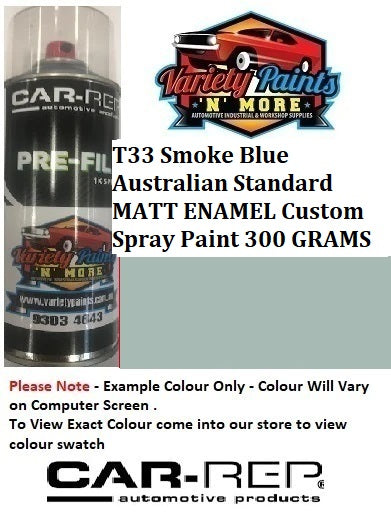 T33 Smoke Blue Australian Standard MATT ENAMEL Custom Spray Paint 300 GRAMS