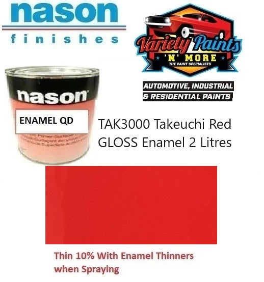 TAK3000 Takeuchi Red GLOSS Enamel 2 Litres