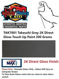 TAK7001 Takeuchi Grey 2K Direct Gloss Touch Up Paint 300 Grams 