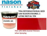 TD6L INTERNATIONAL RED 640 NASON ENAMEL 1 LITRE METAL TIN