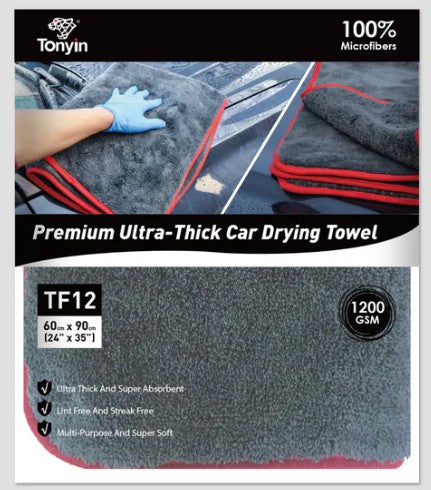 Tonyin Premium Ultra Thick Car Drying Towel 1200Gsm (TF12) 60x90cm