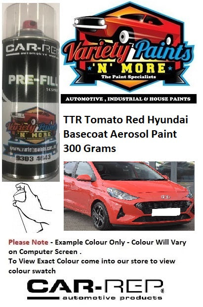 TTR Tomato Red Hyundai Basecoat Aerosol Paint 300 Grams
