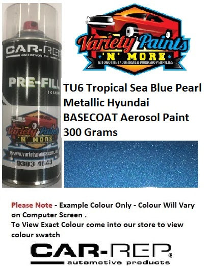 TU6 Tropical Sea Blue Pearl Metallic Hyundai BASECOAT Aerosol Paint 300 Grams