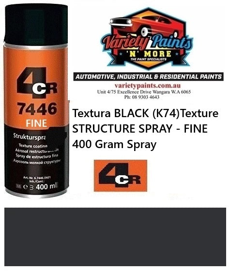 Textura BLACK (K74)Texture STRUCTURE SPRAY - FINE 400 Gram Spray
