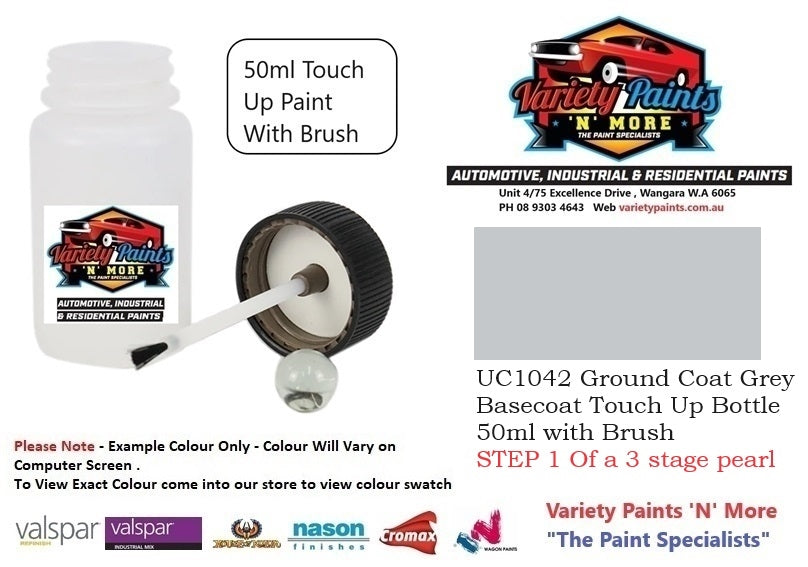 UC1042 Ground Coat Grey Basecoat Touch Up Bottle 50ml with Brush STEP 1