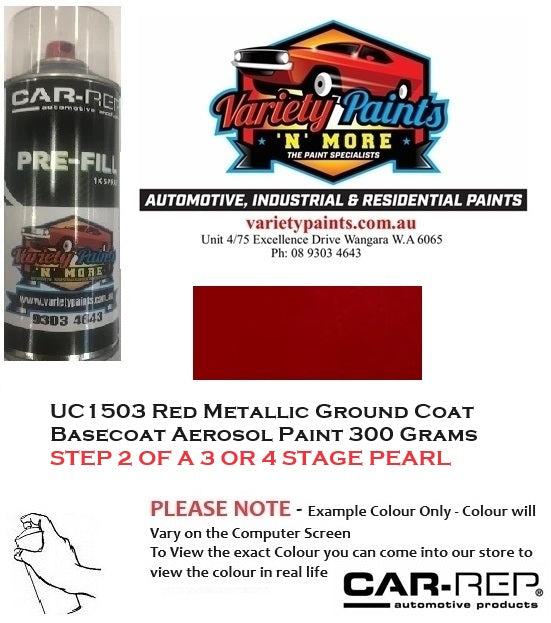 UC1503 Red Metallic Ground Coat Basecoat Aerosol Paint 300 Grams STEP 2
