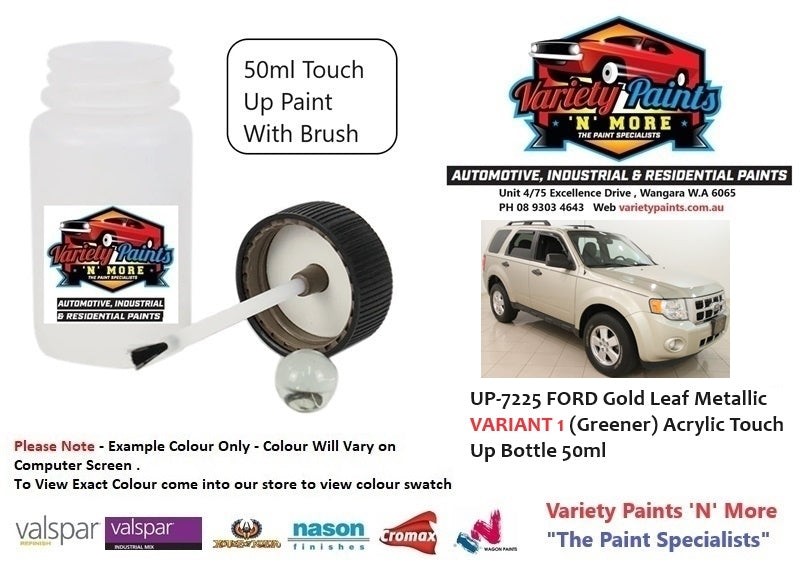 UP-7225 FORD Gold Leaf Metallic VARIANT 1 (Greener) Acrylic Touch Up Bottle 50ml With brush